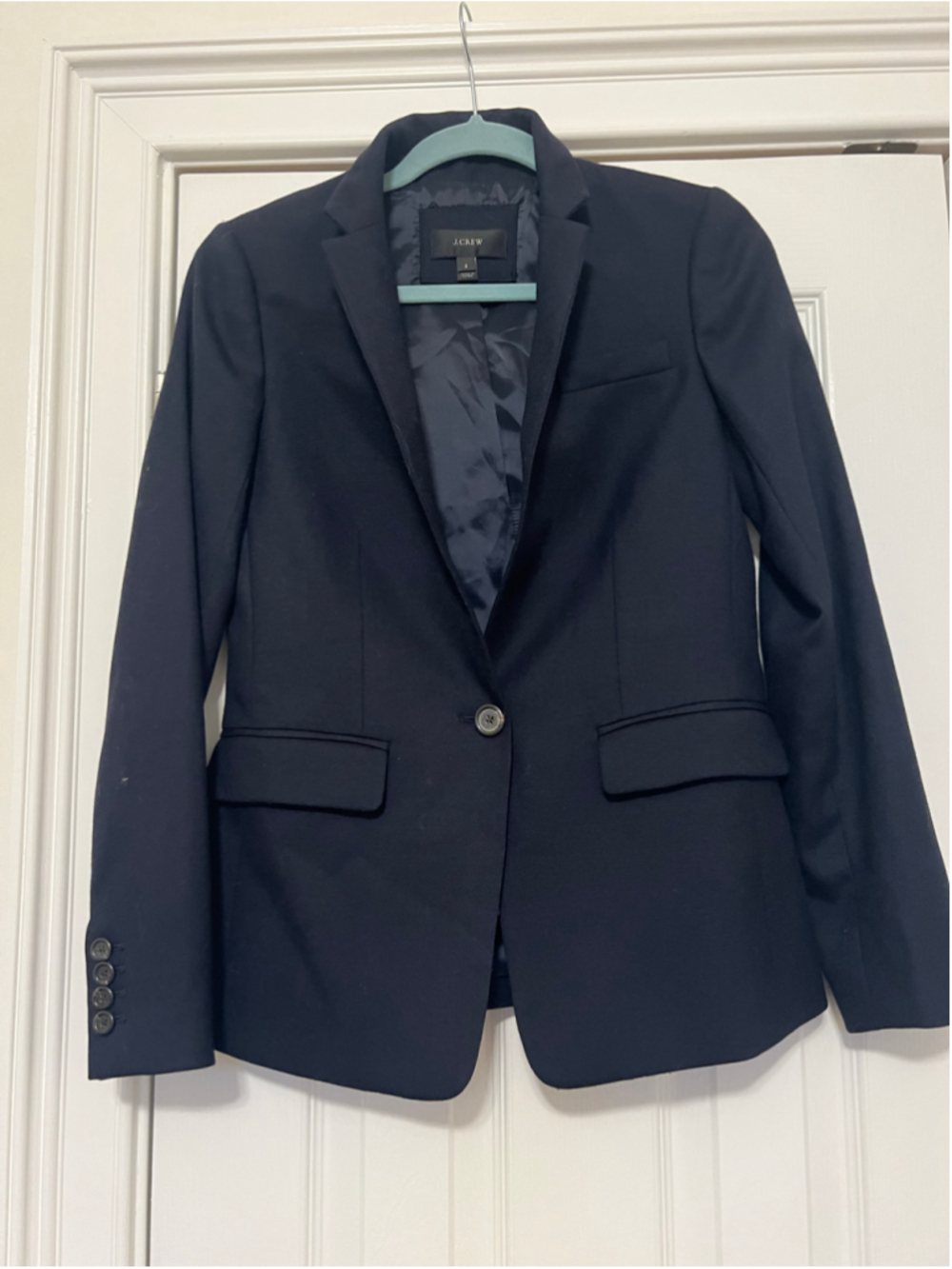 Women's J.Crew Navy Wool Blend Blazer Size 2